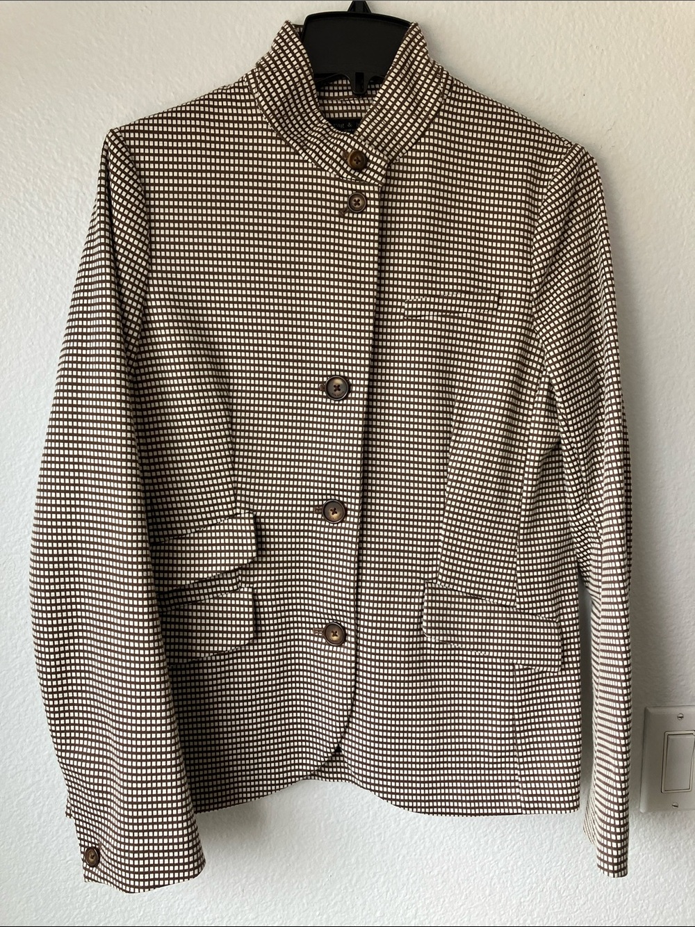 Rag & Bone Slade Blazer in Brown Window Pane Blazer Size 10